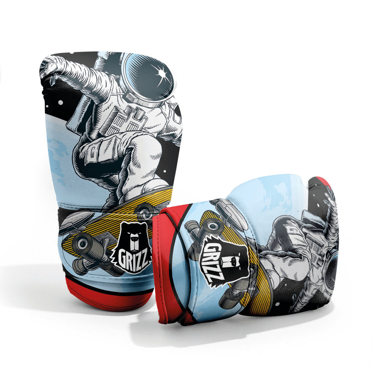 Astronaut Skateboard Print Pro Boxing Glove
