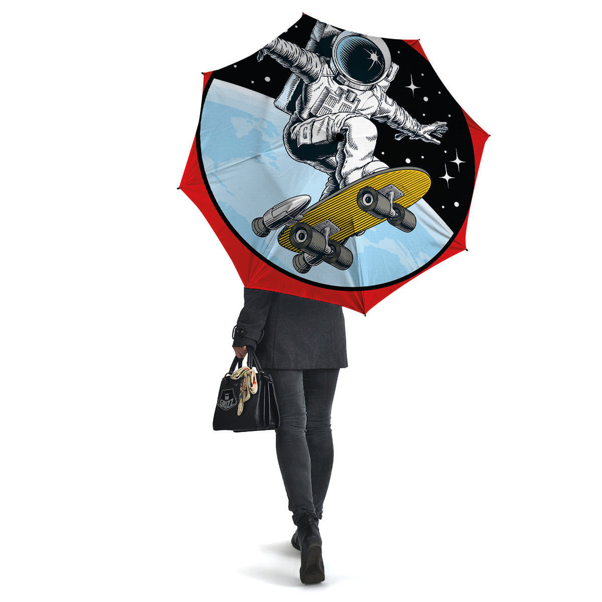 Astronaut Skateboard Print Umbrella-grizzshop