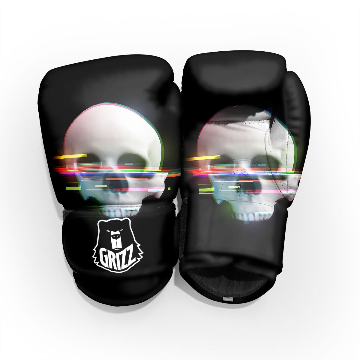 Astronaut Skull Digital Glitch Print Pro Boxing Glove