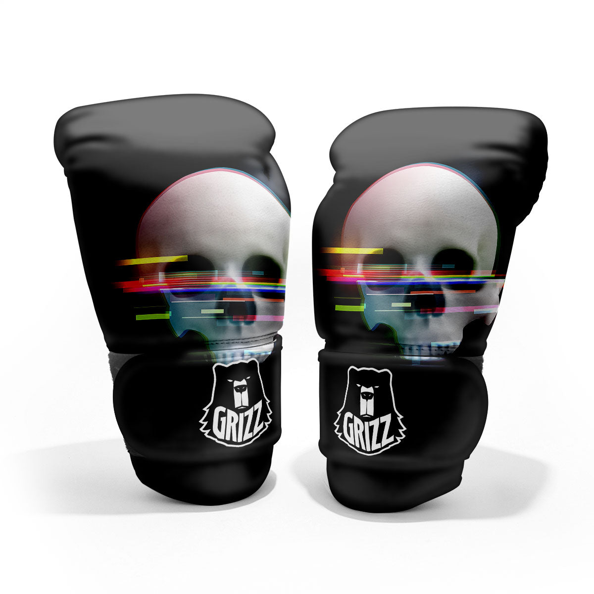 Astronaut Skull Digital Glitch Print Pro Boxing Glove