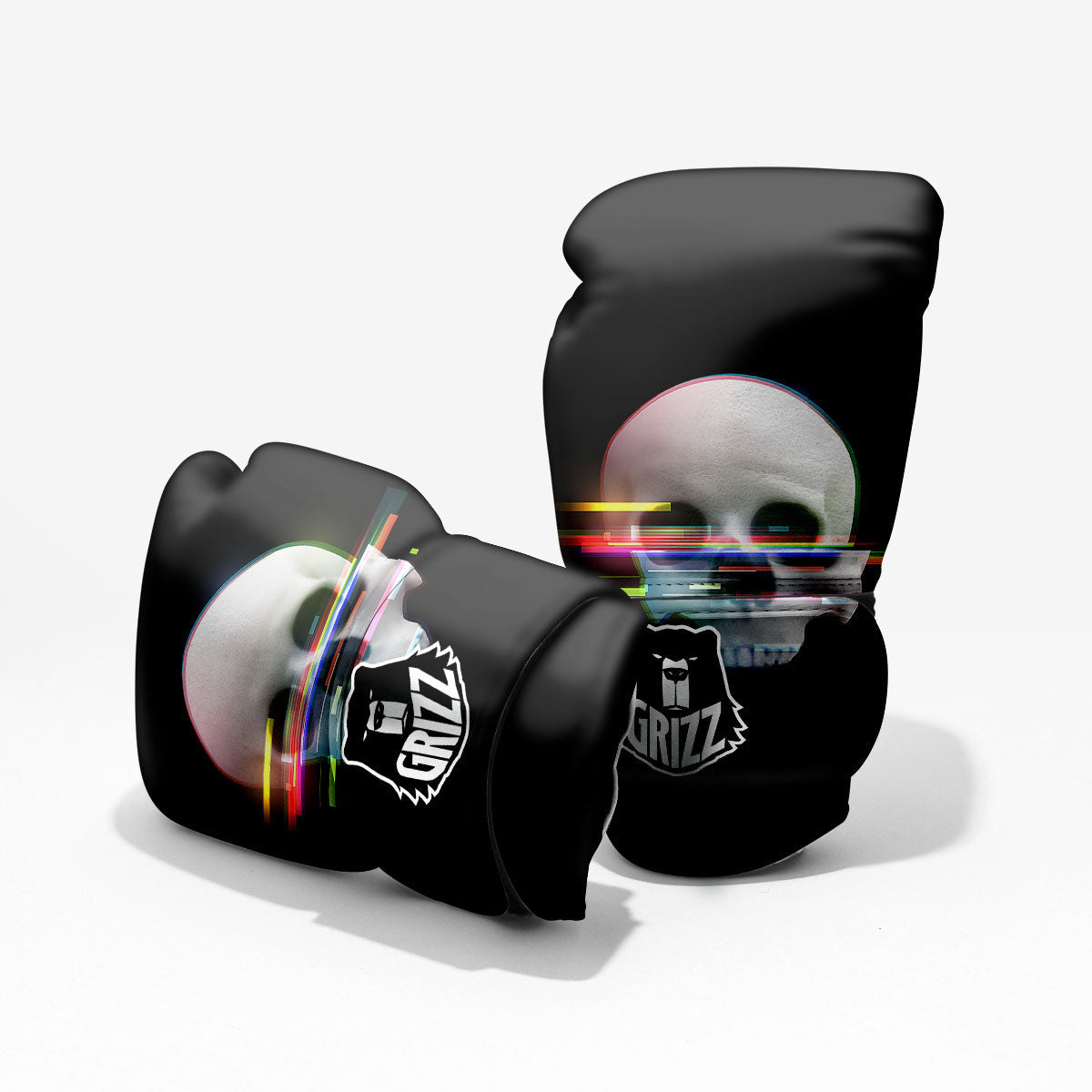 Astronaut Skull Digital Glitch Print Pro Boxing Glove