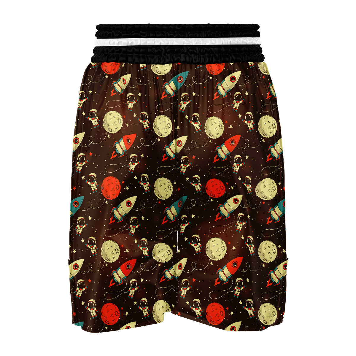 Astronaut Space Pattern Print Boxing Shorts-grizzshop