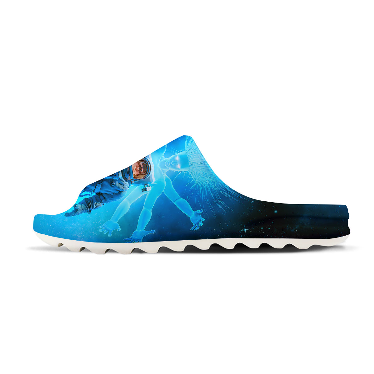 Astronaut And Female Alien Print Sandals-grizzshop