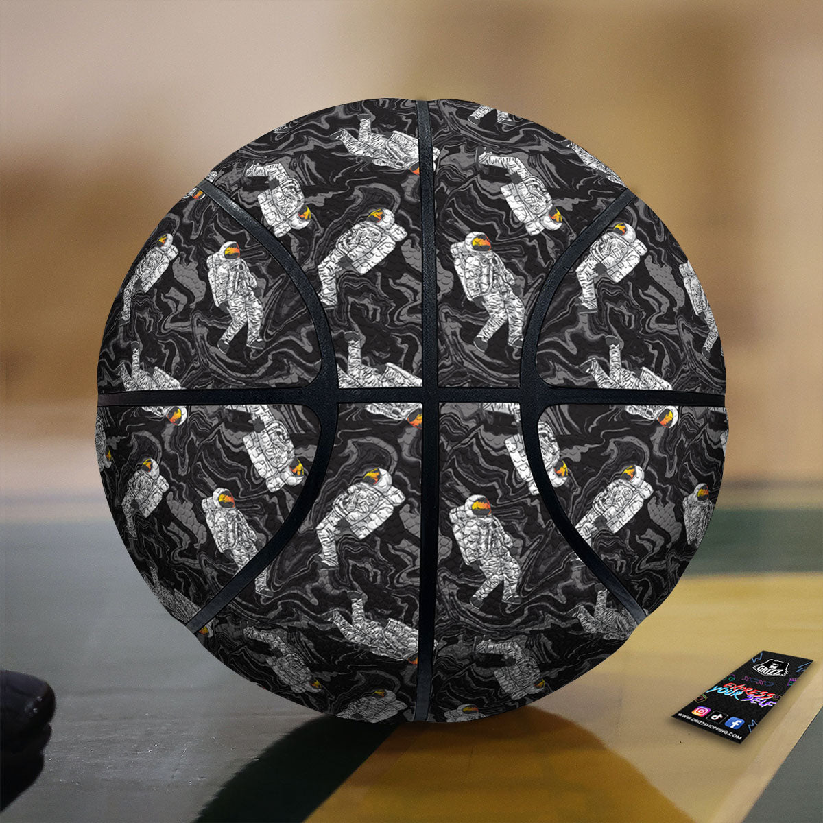 Astronaut Floating In Space Print Basketball