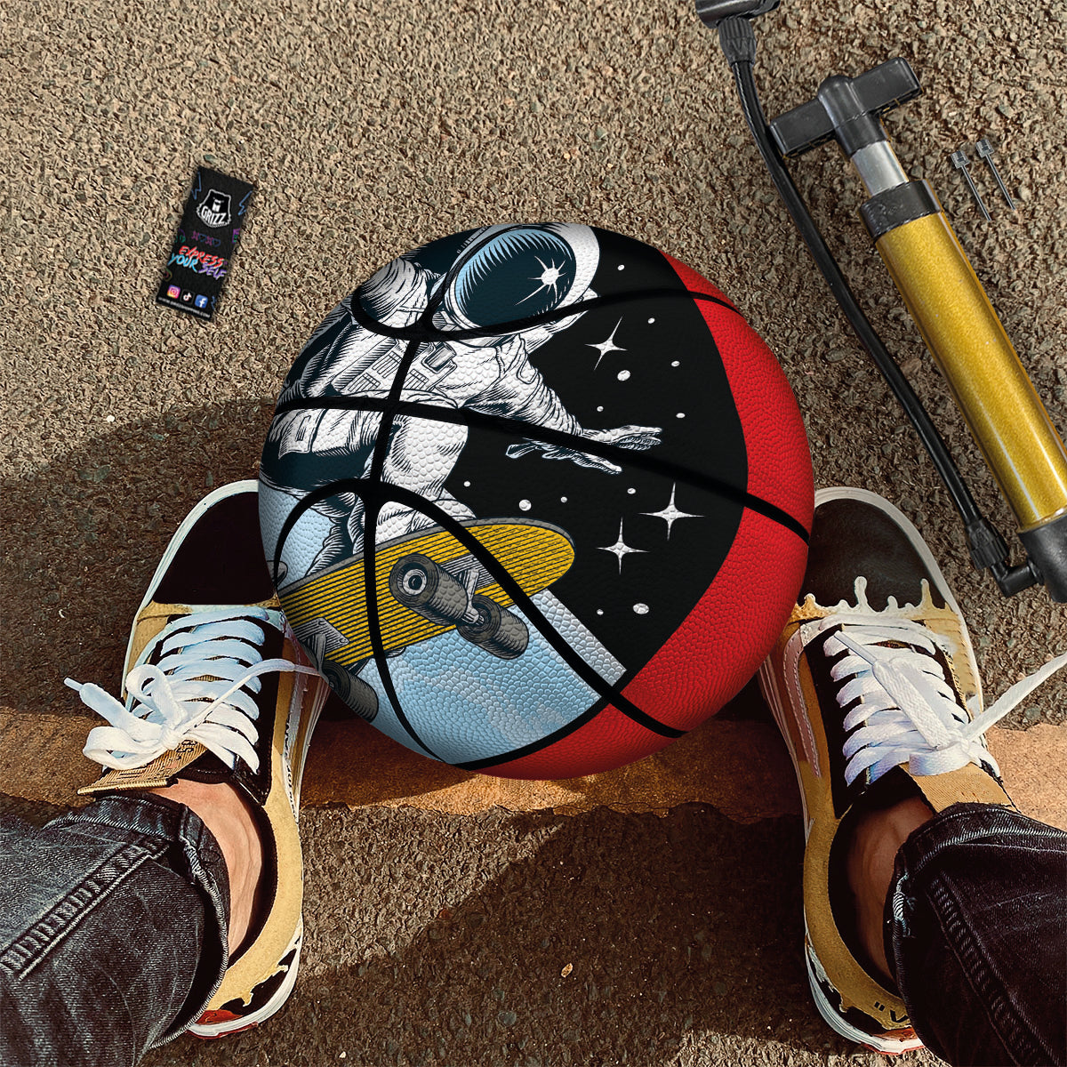 Astronaut Skateboard Print Basketball