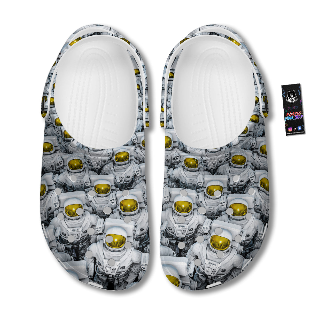 Astronauts Group Print Clog-grizzshop