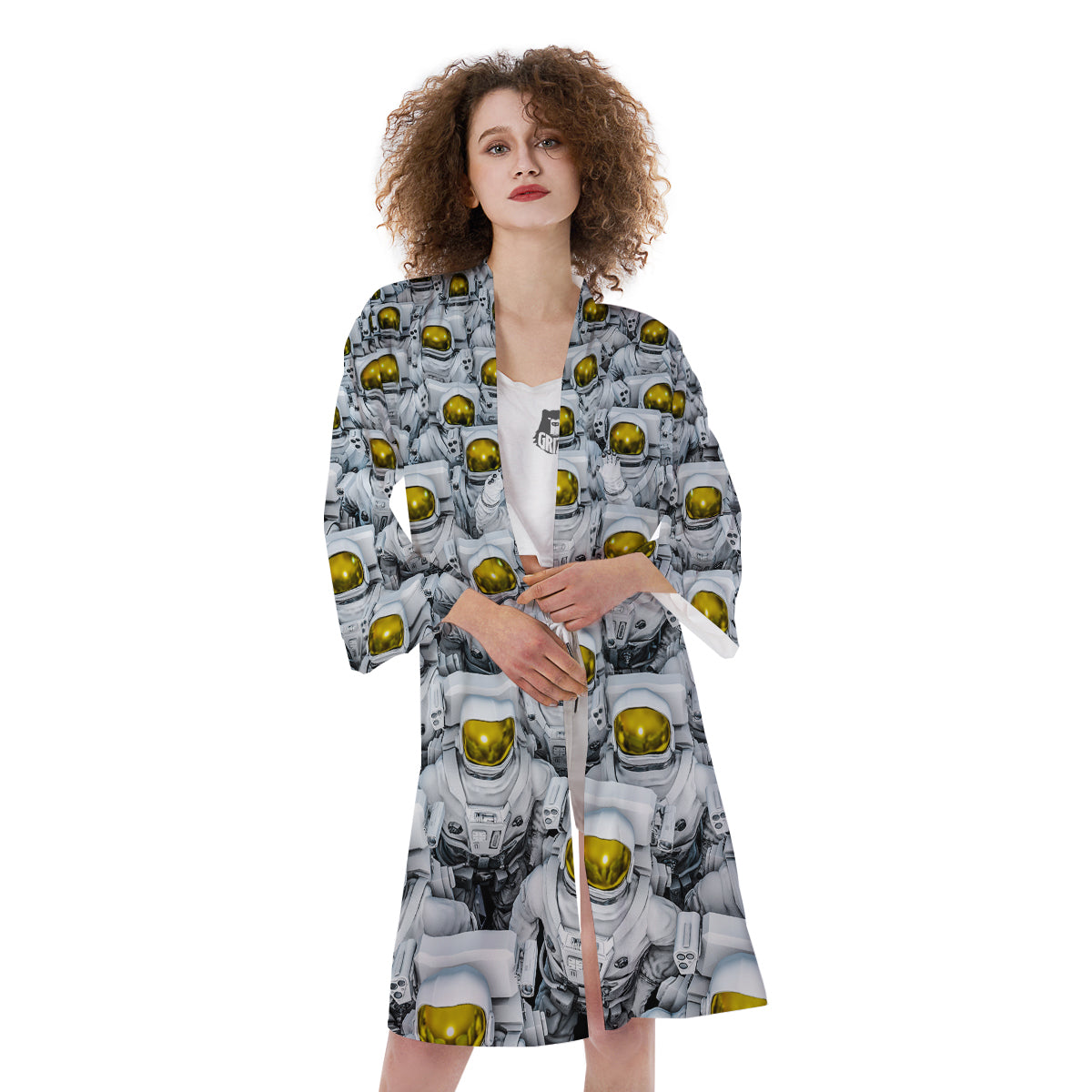 Astronauts Group Print Kimono-grizzshop
