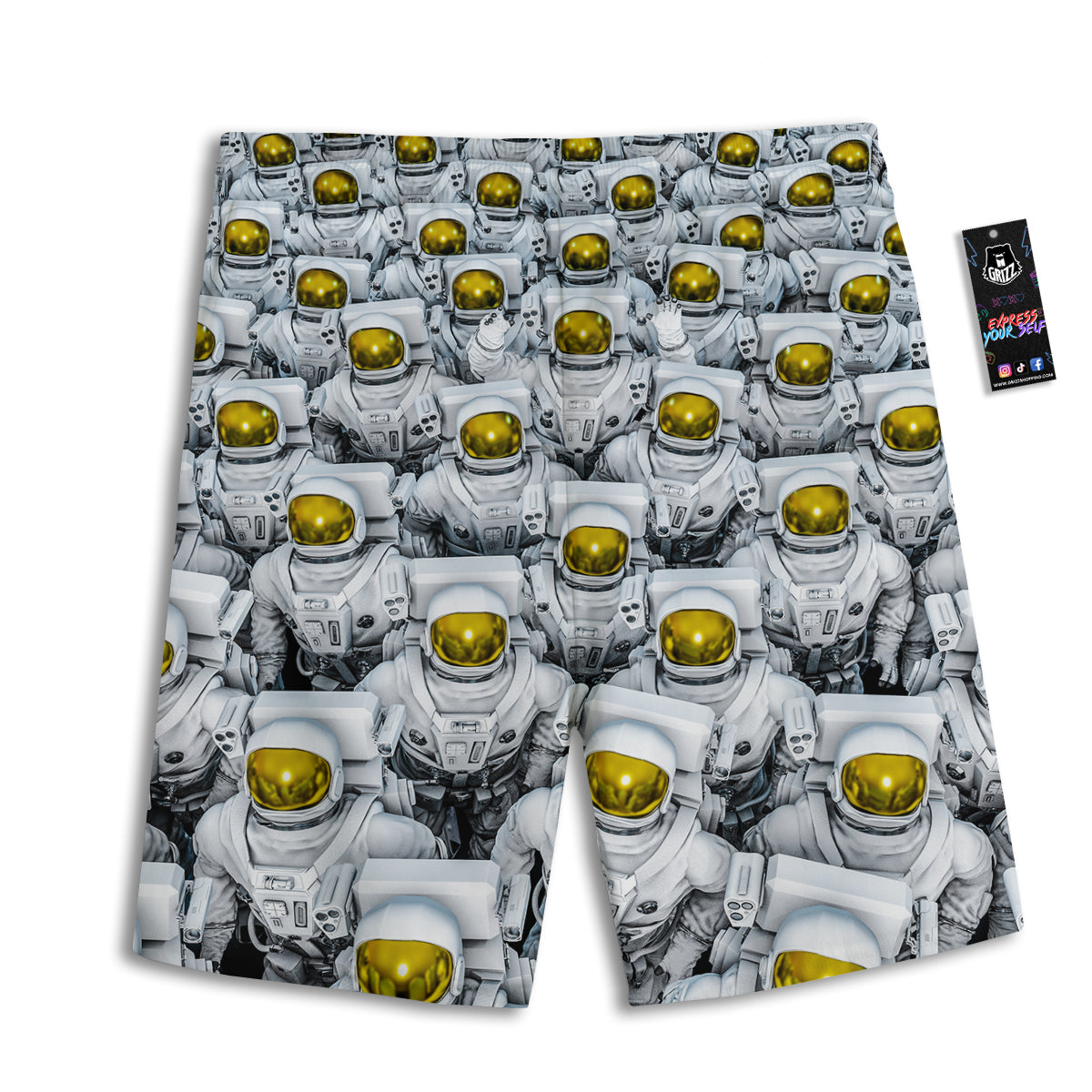 Astronauts Group Print Men's Athletic Shorts
