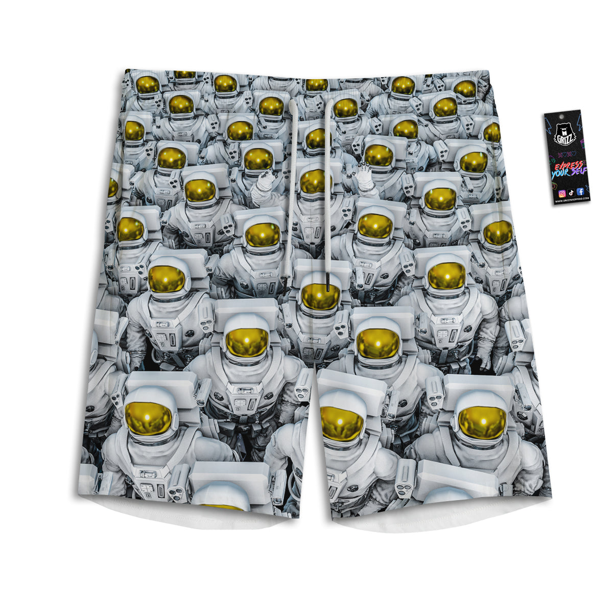 Astronauts Group Print Men's Athletic Shorts
