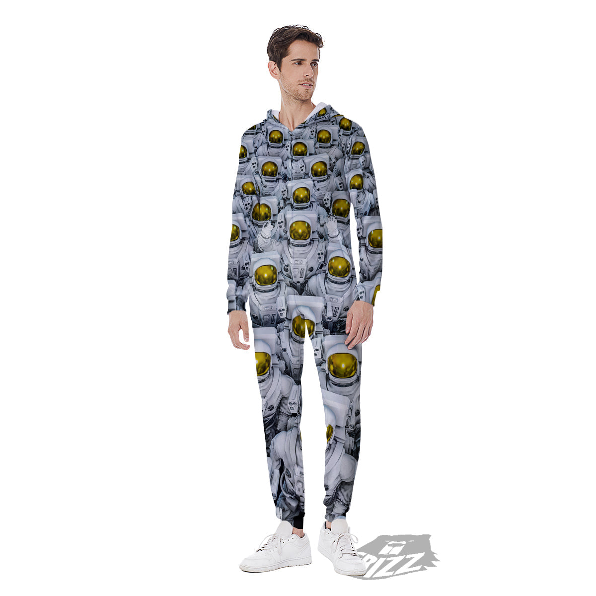 Astronauts Group Print Men's Jumpsuit-grizzshop