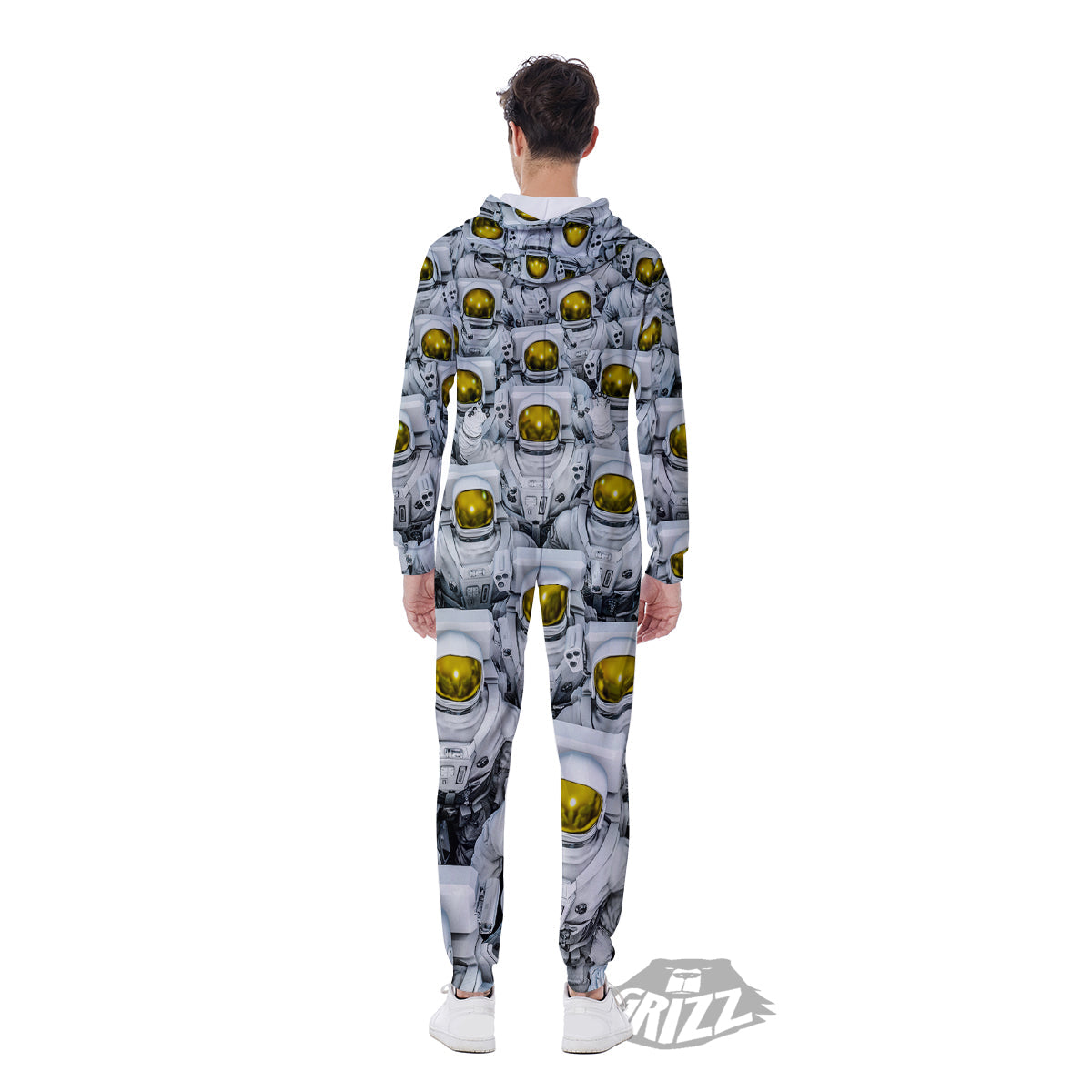 Astronauts Group Print Men's Jumpsuit-grizzshop