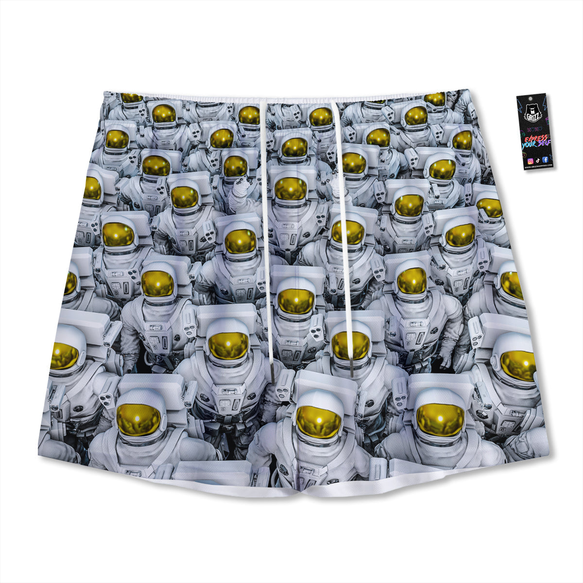 Butterfly And Girly Heart Print Pattern Mesh Shorts