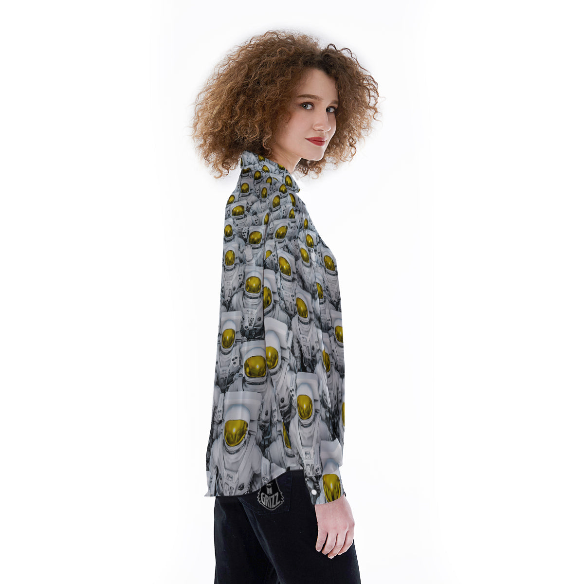 Astronauts Group Print Women's Long Sleeve Shirts-grizzshop