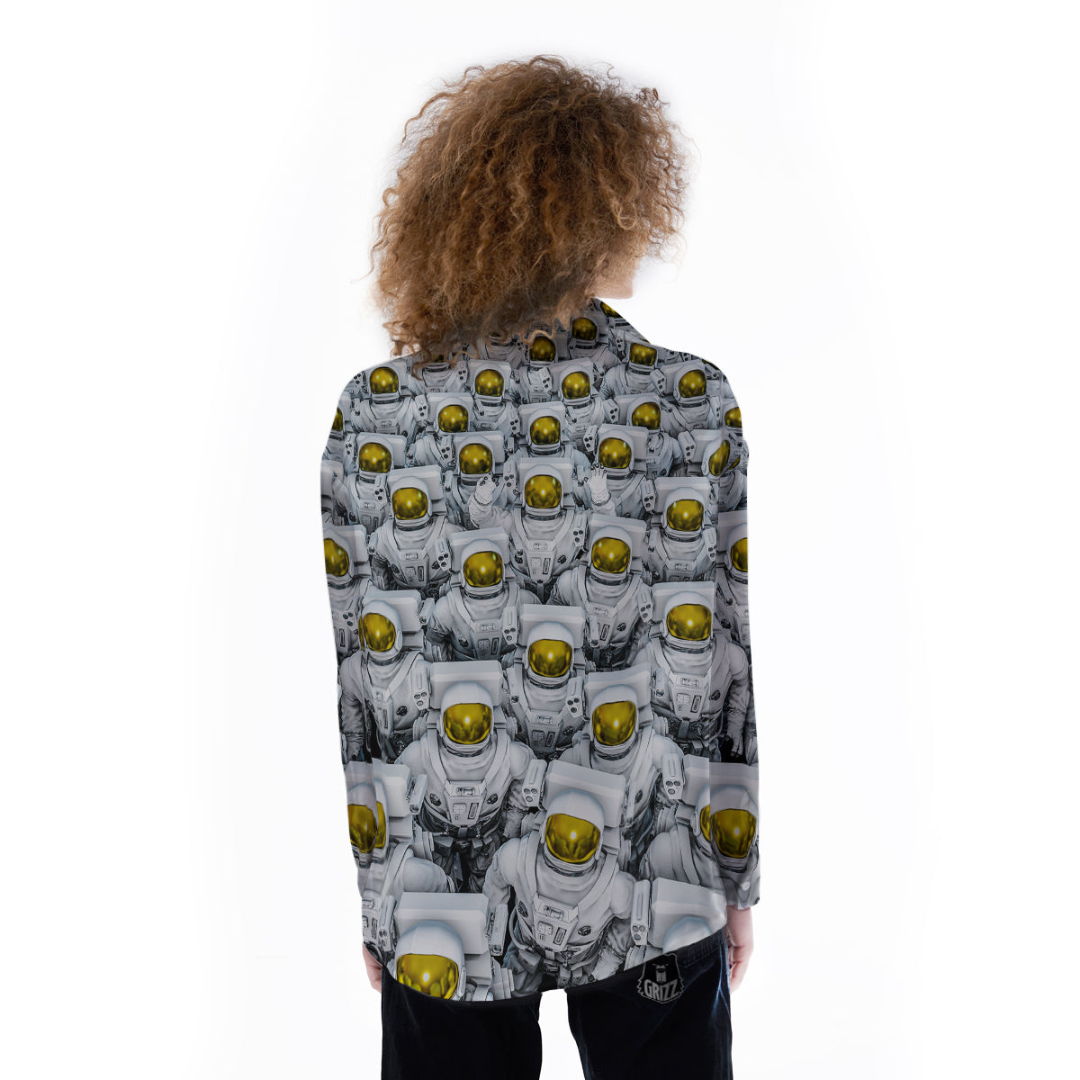 Astronauts Group Print Women's Long Sleeve Shirts-grizzshop