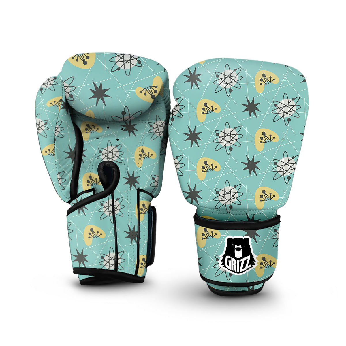 Atom Science Pattern Print Boxing Gloves-grizzshop