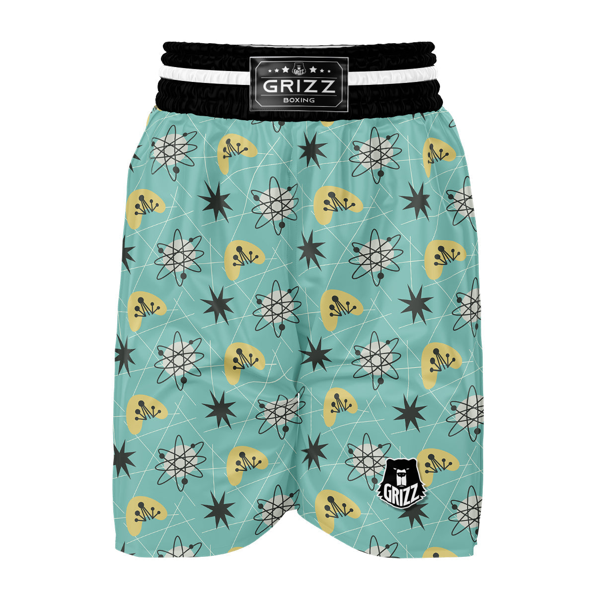 Atom Science Pattern Print Boxing Shorts-grizzshop