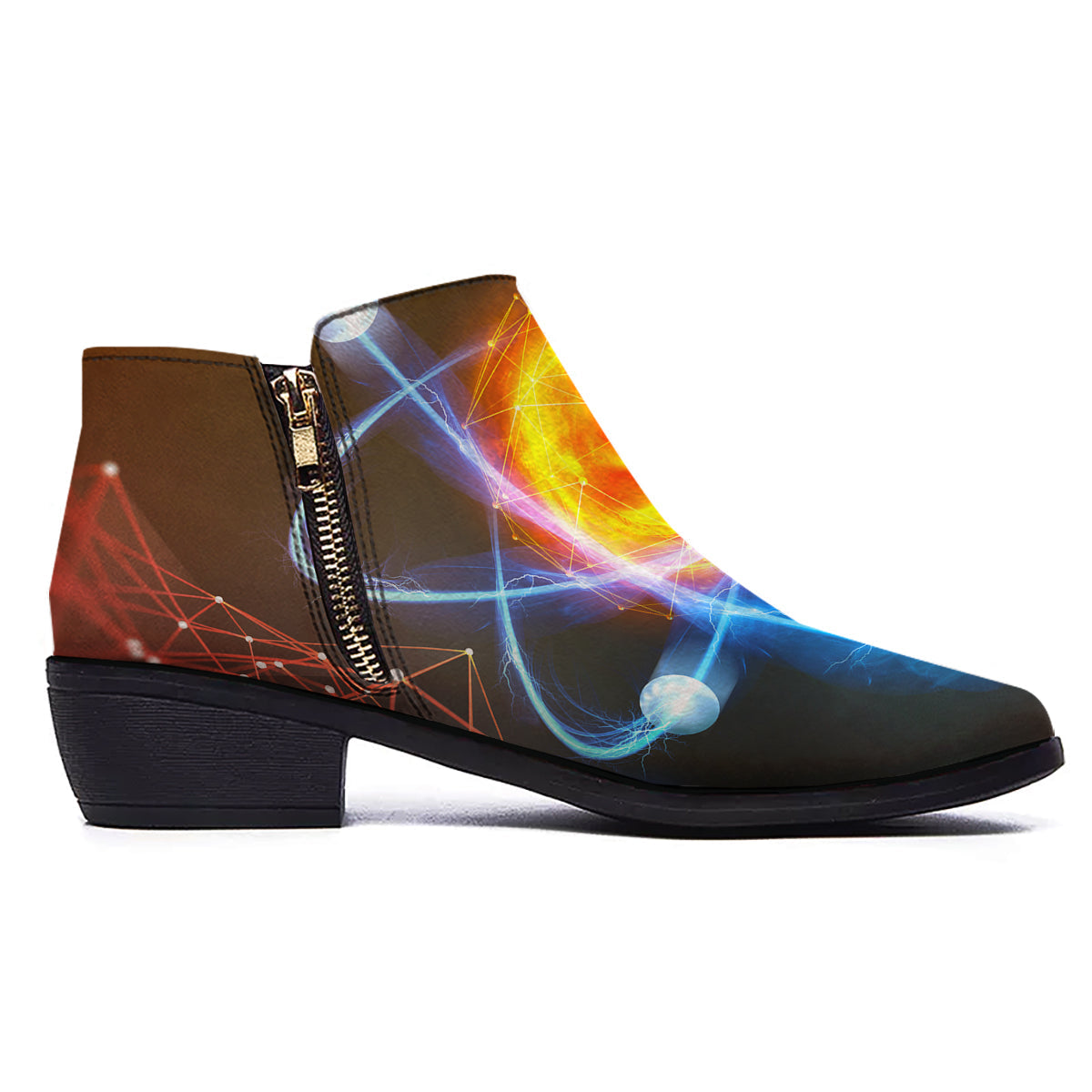 Atomic Structure Print Ankle Boots-grizzshop
