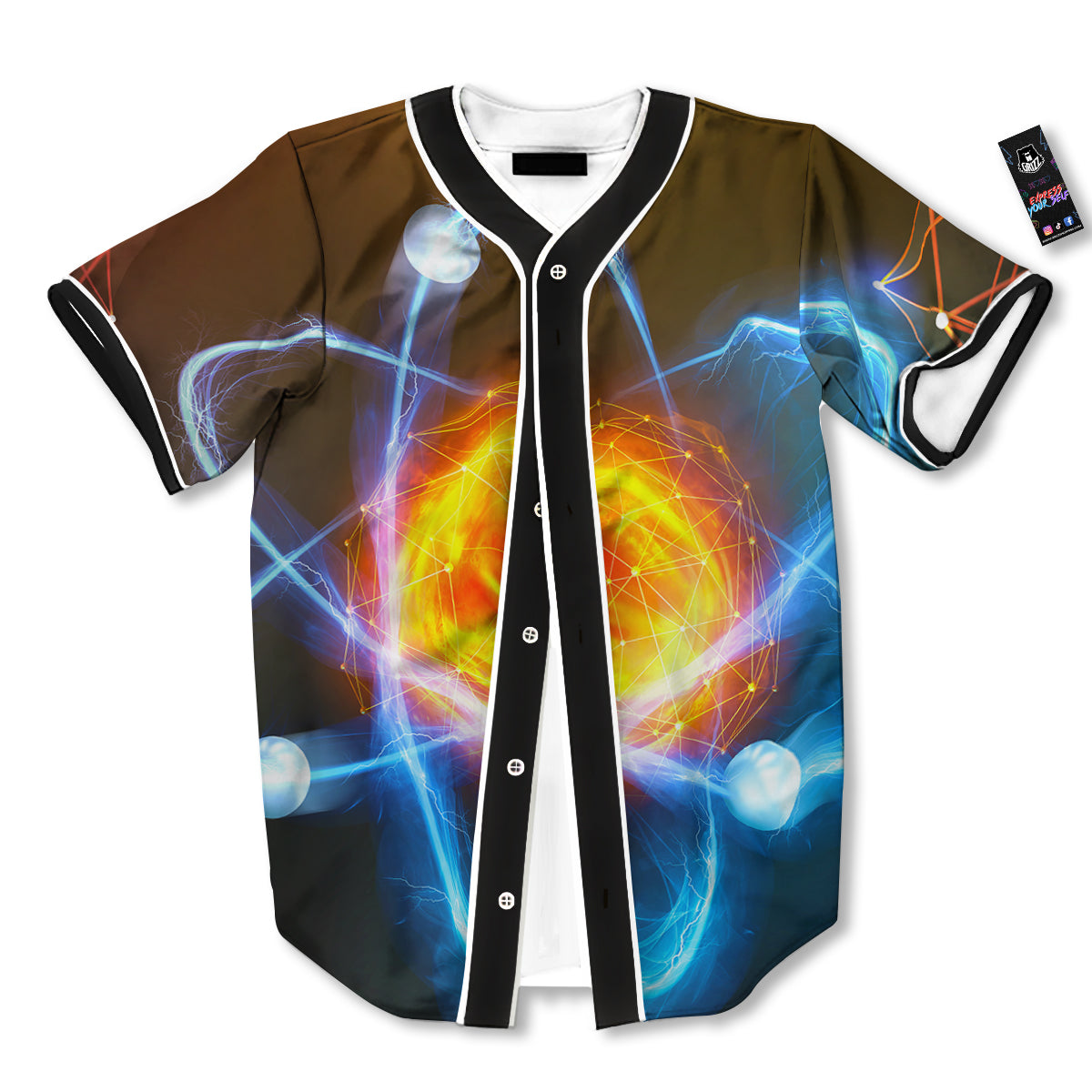 Atomic Structure Print Baseball Jersey-grizzshop