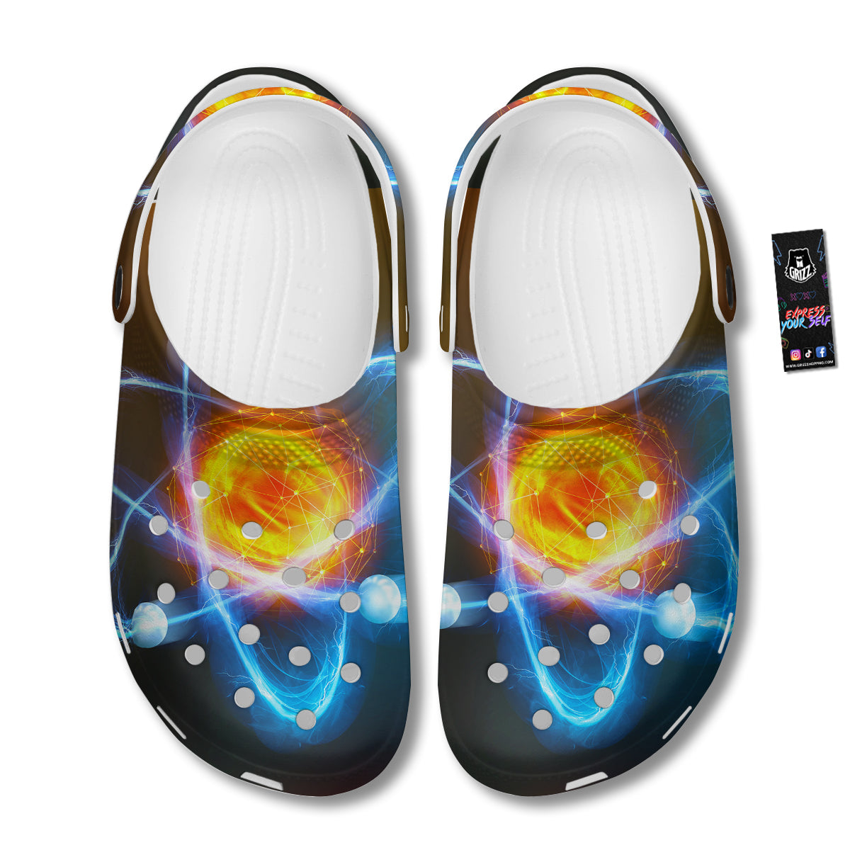 Atomic Structure Print Clog-grizzshop