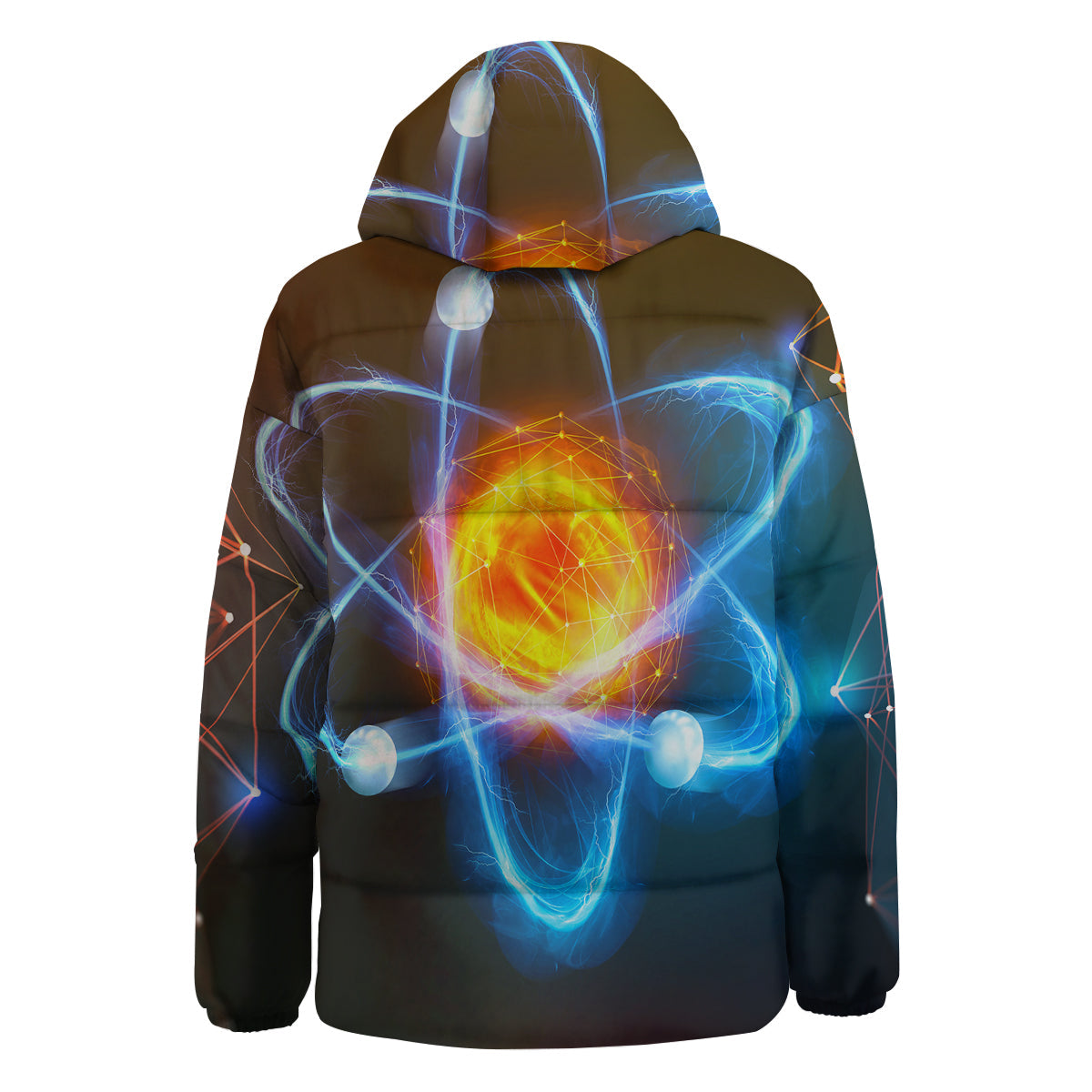 Atomic Structure Print Down Jacket-grizzshop
