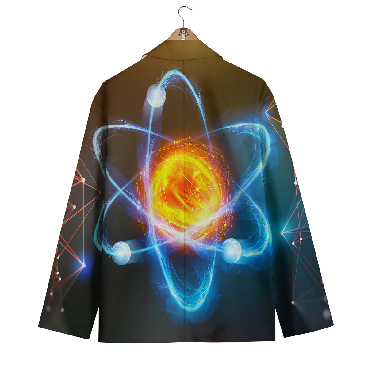 Atomic Structure Print Men's Blazer-grizzshop