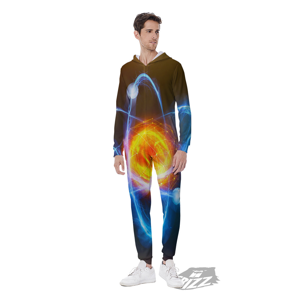 Atomic Structure Print Men's Jumpsuit-grizzshop