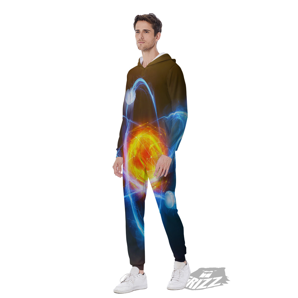 Atomic Structure Print Men's Jumpsuit-grizzshop