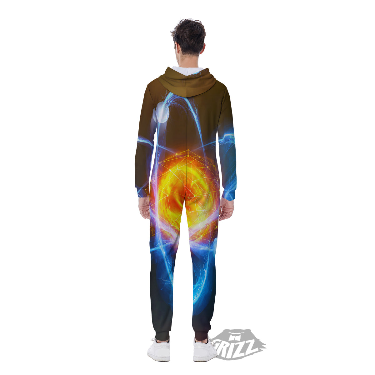 Atomic Structure Print Men's Jumpsuit-grizzshop