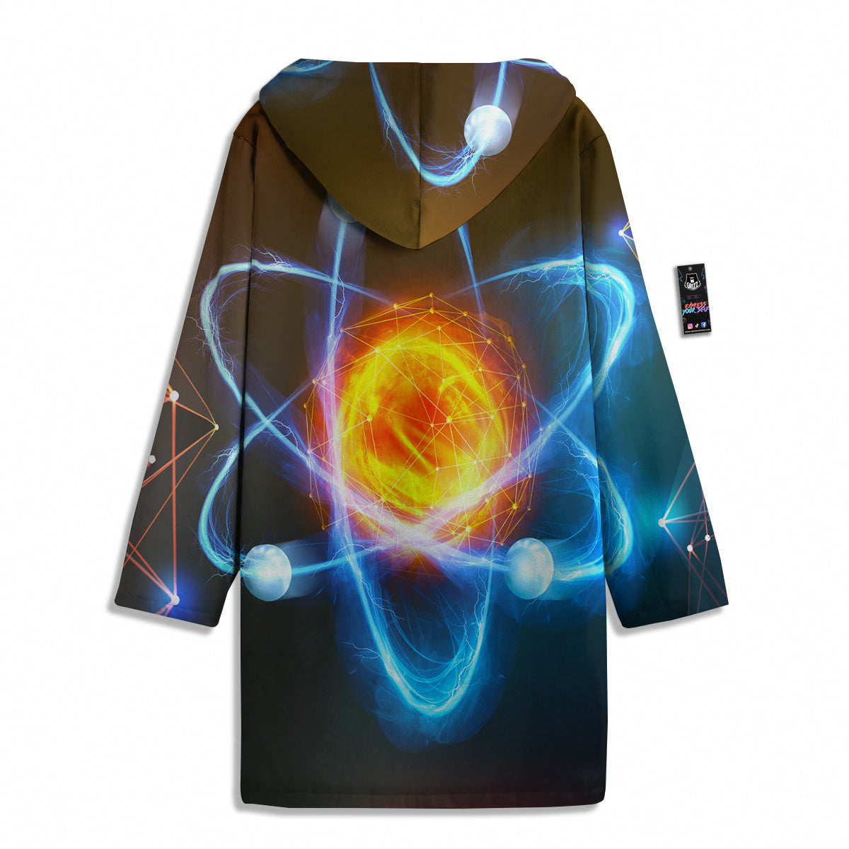 Atomic Structure Print Men's Windbreaker Jacket-grizzshop
