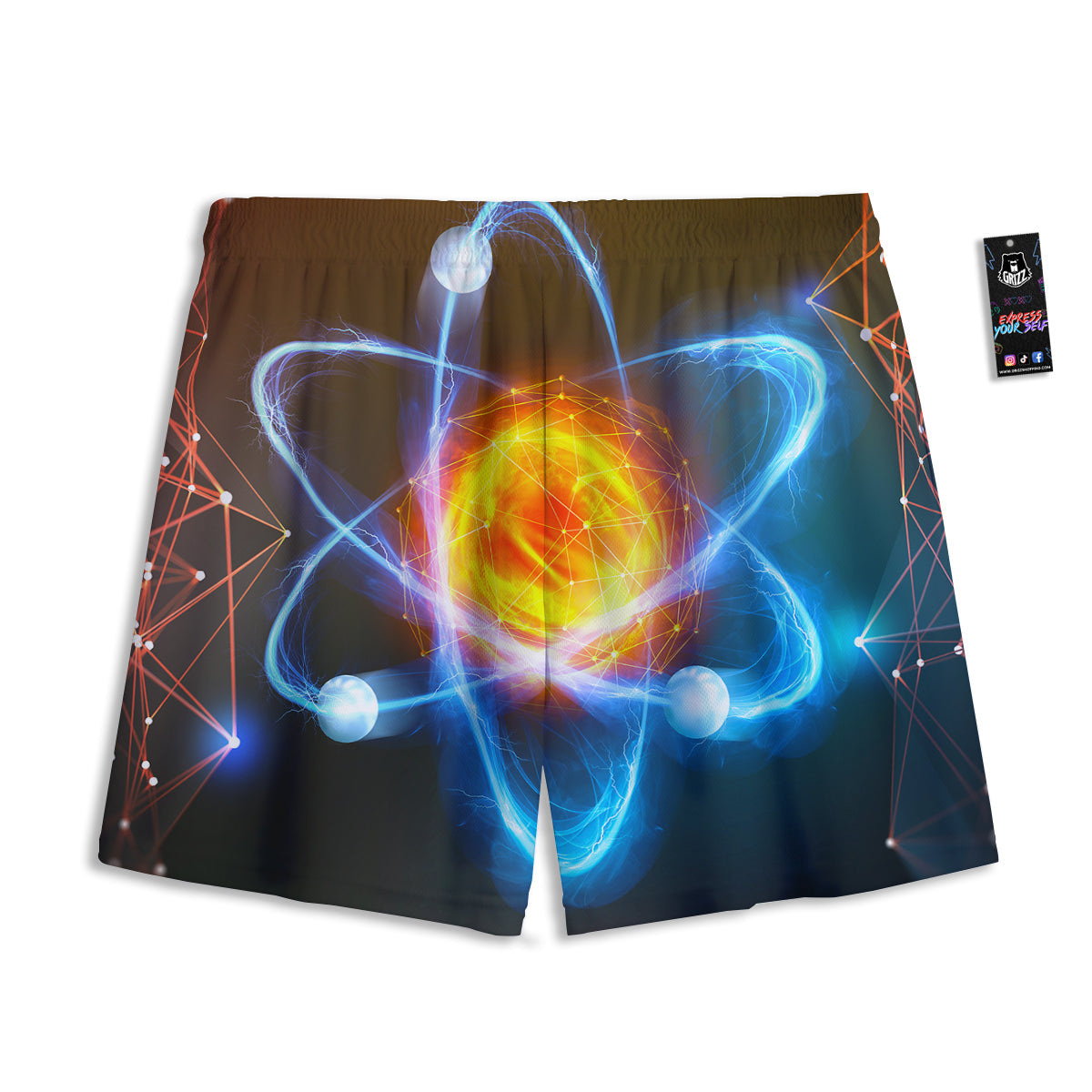 Atomic Structure Print Mesh Shorts-grizzshop