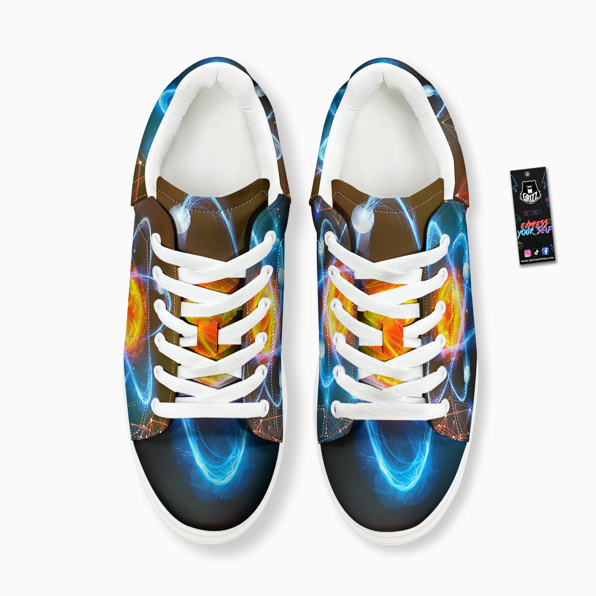 Atomic Structure Print Platform Shoes-grizzshop