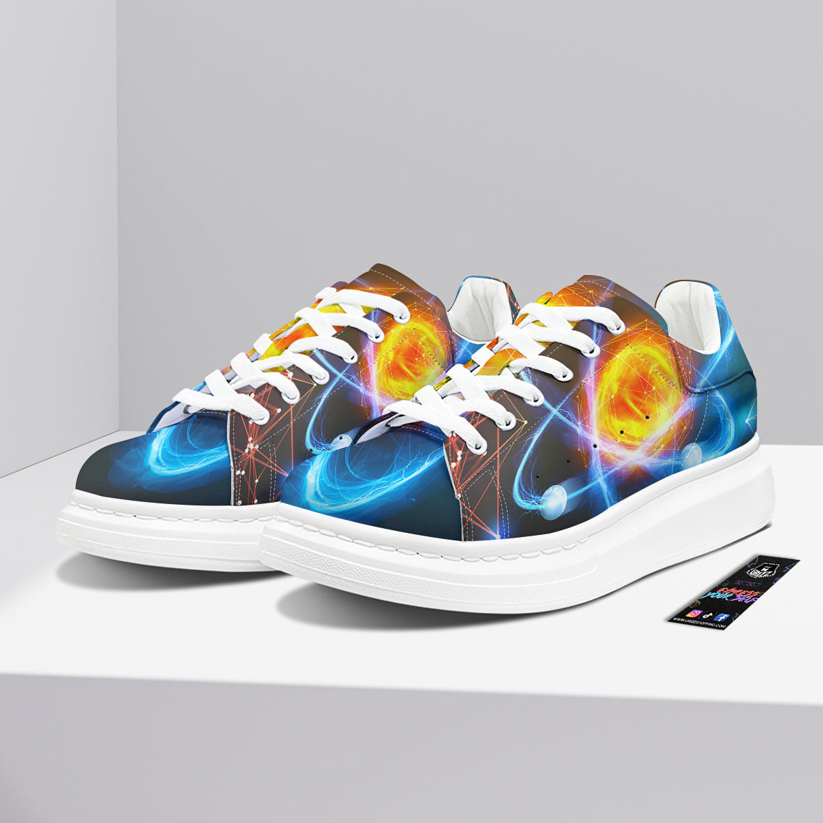 Atomic Structure Print Platform Shoes-grizzshop