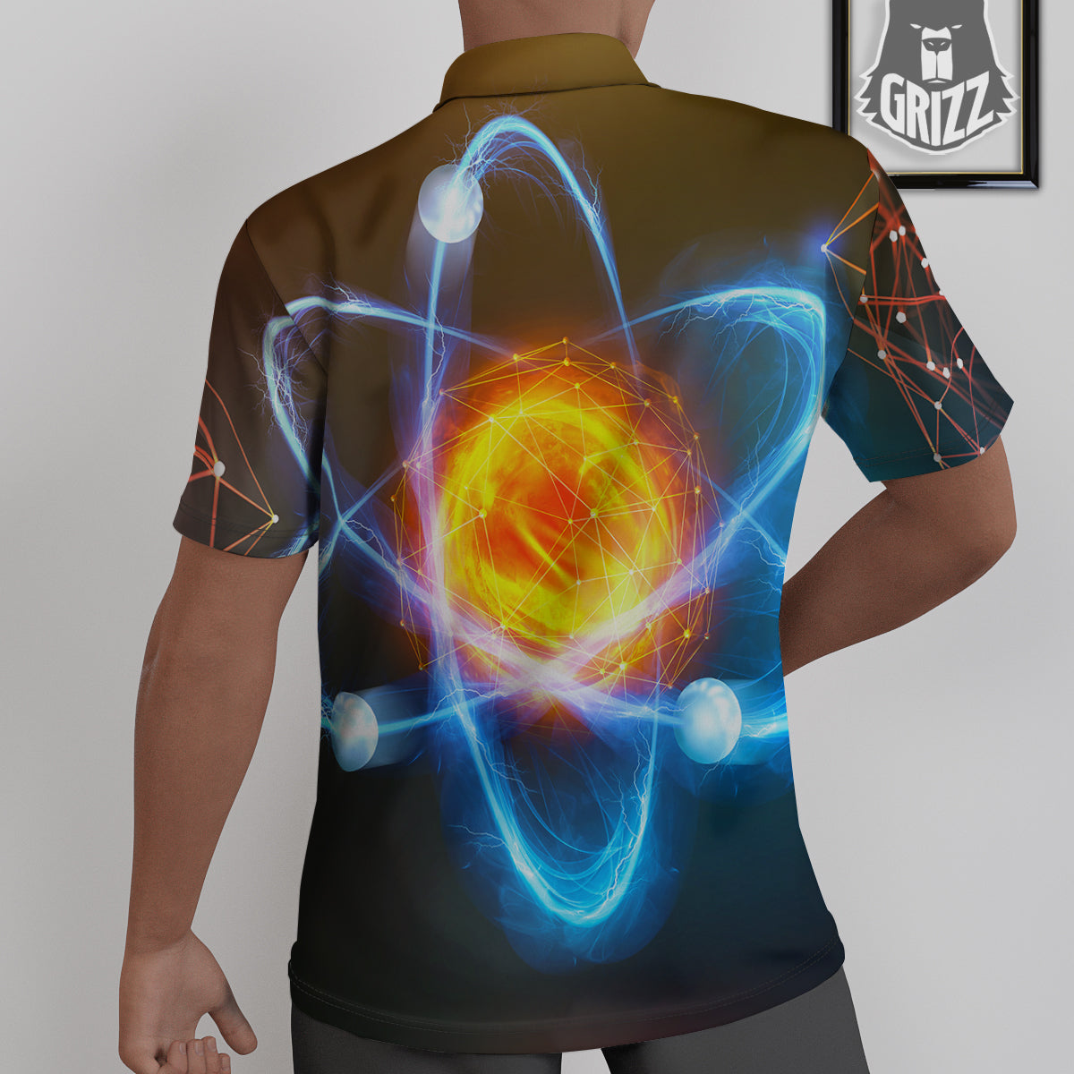 Atomic Structure Print Untucked Shirts-grizzshop
