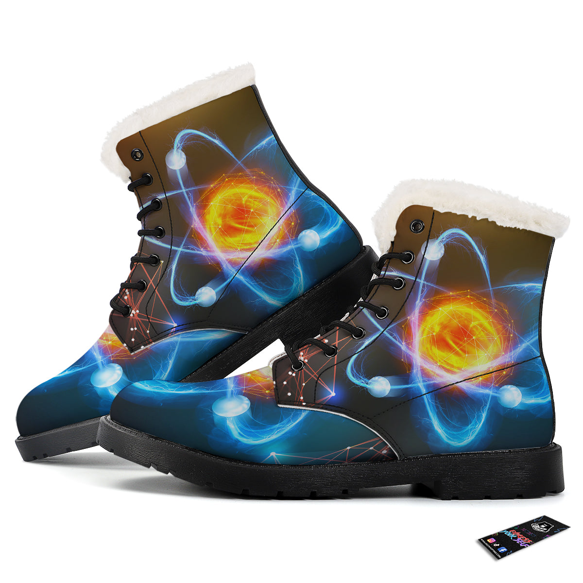 Atomic Structure Print Winter Boots-grizzshop