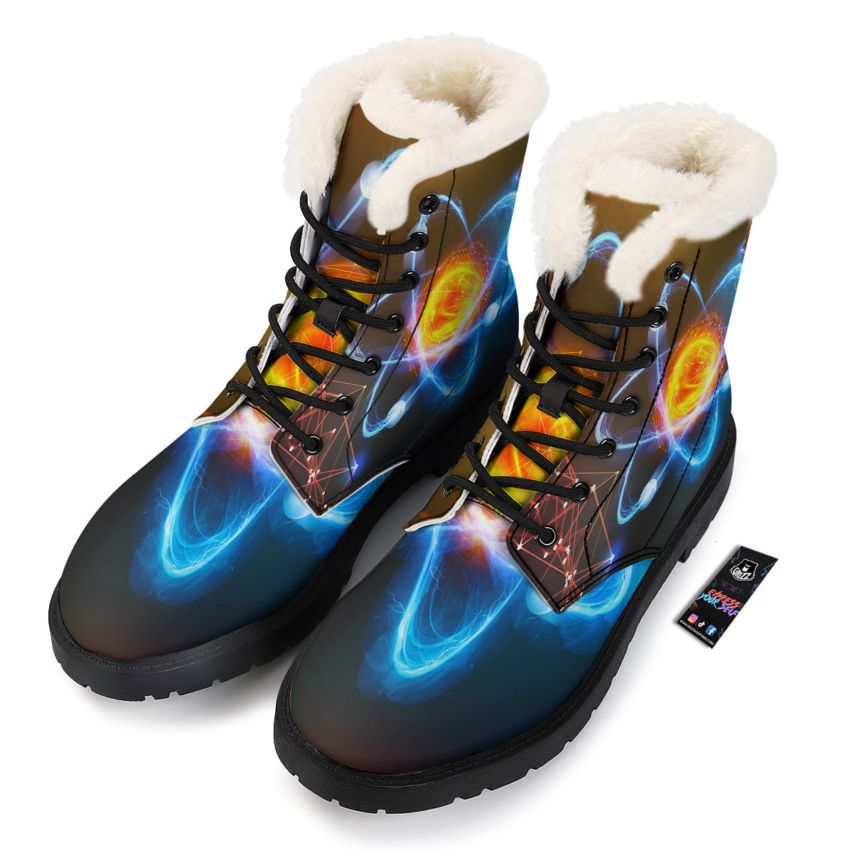 Atomic Structure Print Winter Boots-grizzshop