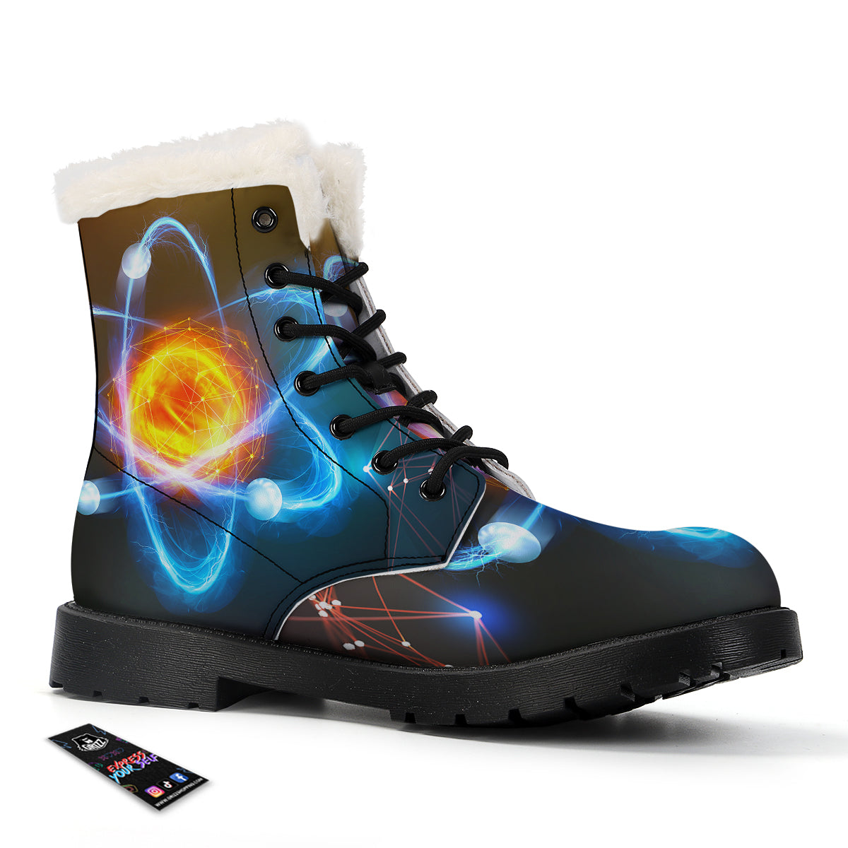 Atomic Structure Print Winter Boots-grizzshop