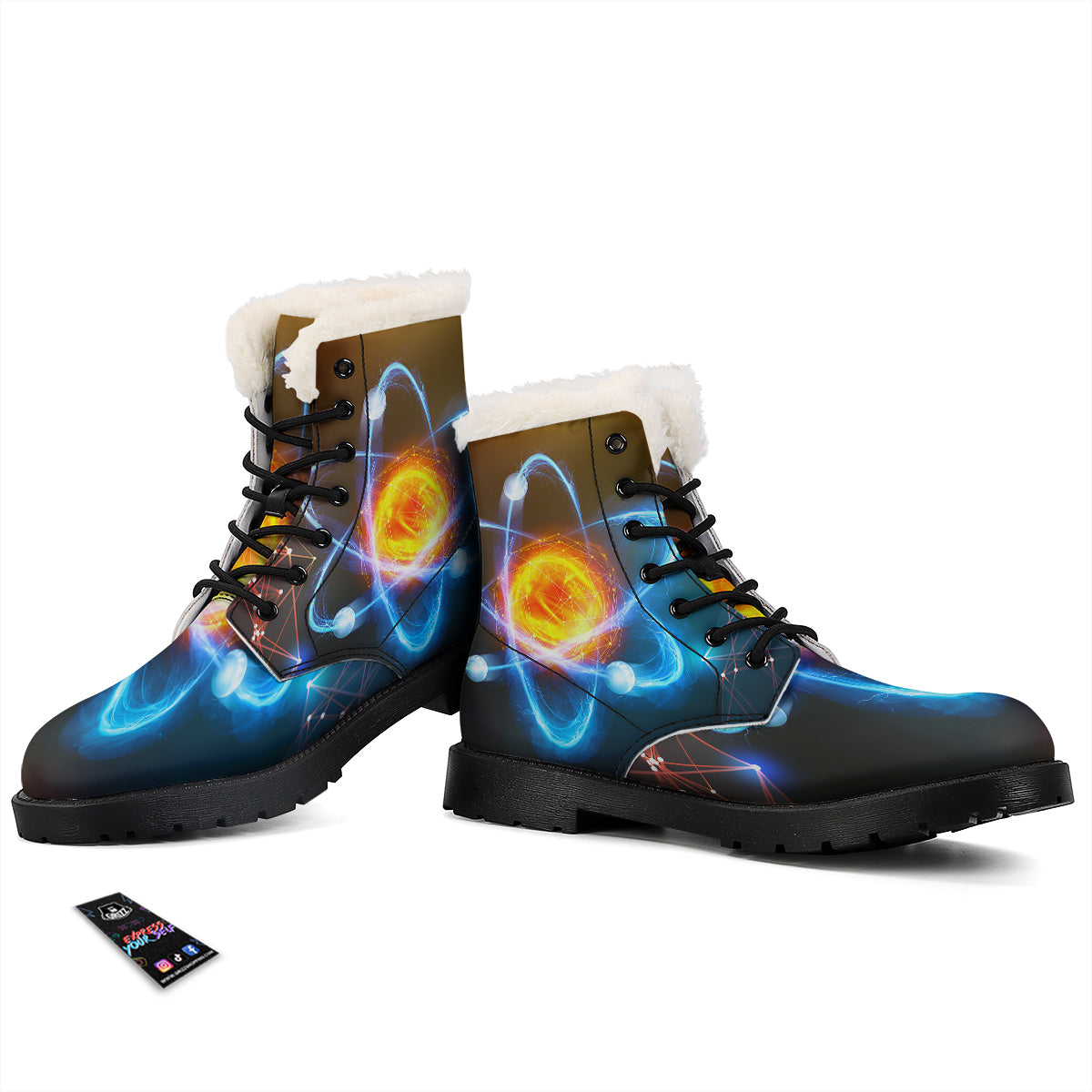 Atomic Structure Print Winter Boots-grizzshop