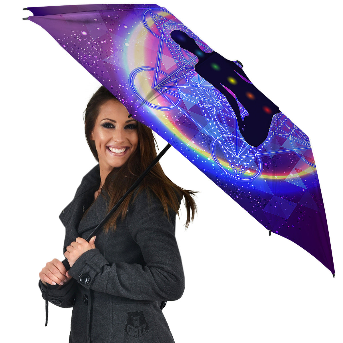 Aura Chakras Colorful Print Umbrella-grizzshop
