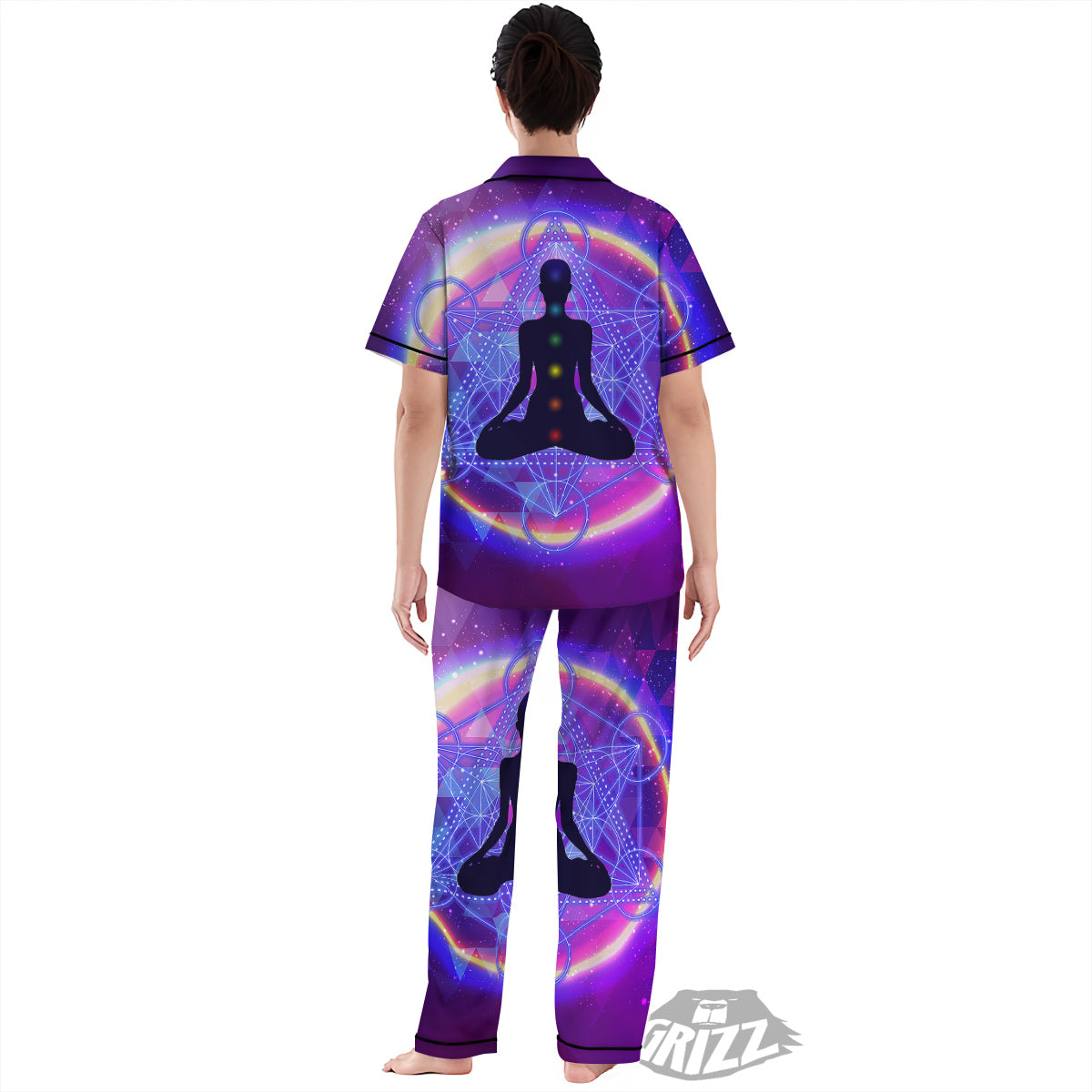 Aura Chakras Colorful Print Women's Pajamas Set-grizzshop