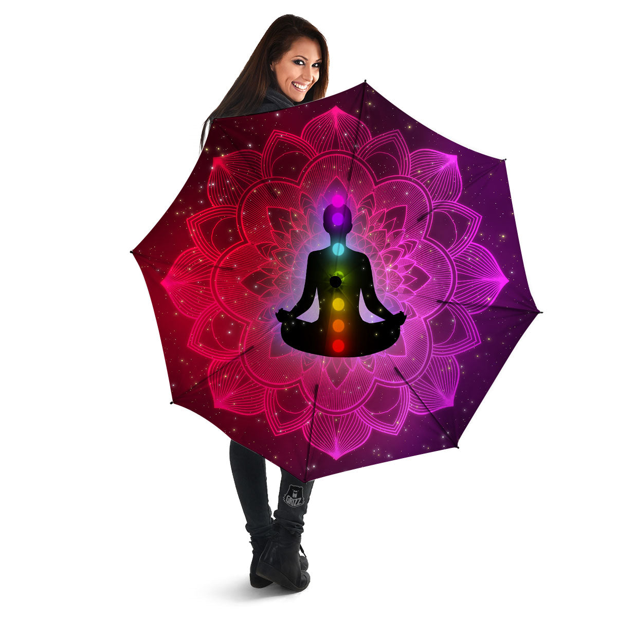 Aura Mandala Chakras Print Umbrella-grizzshop