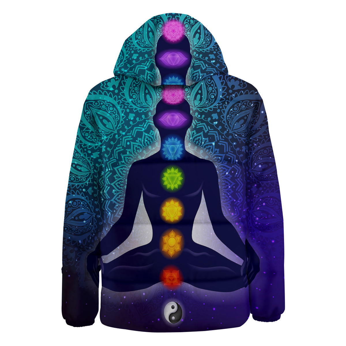 Aura Nine Chakras Print Down Jacket-grizzshop