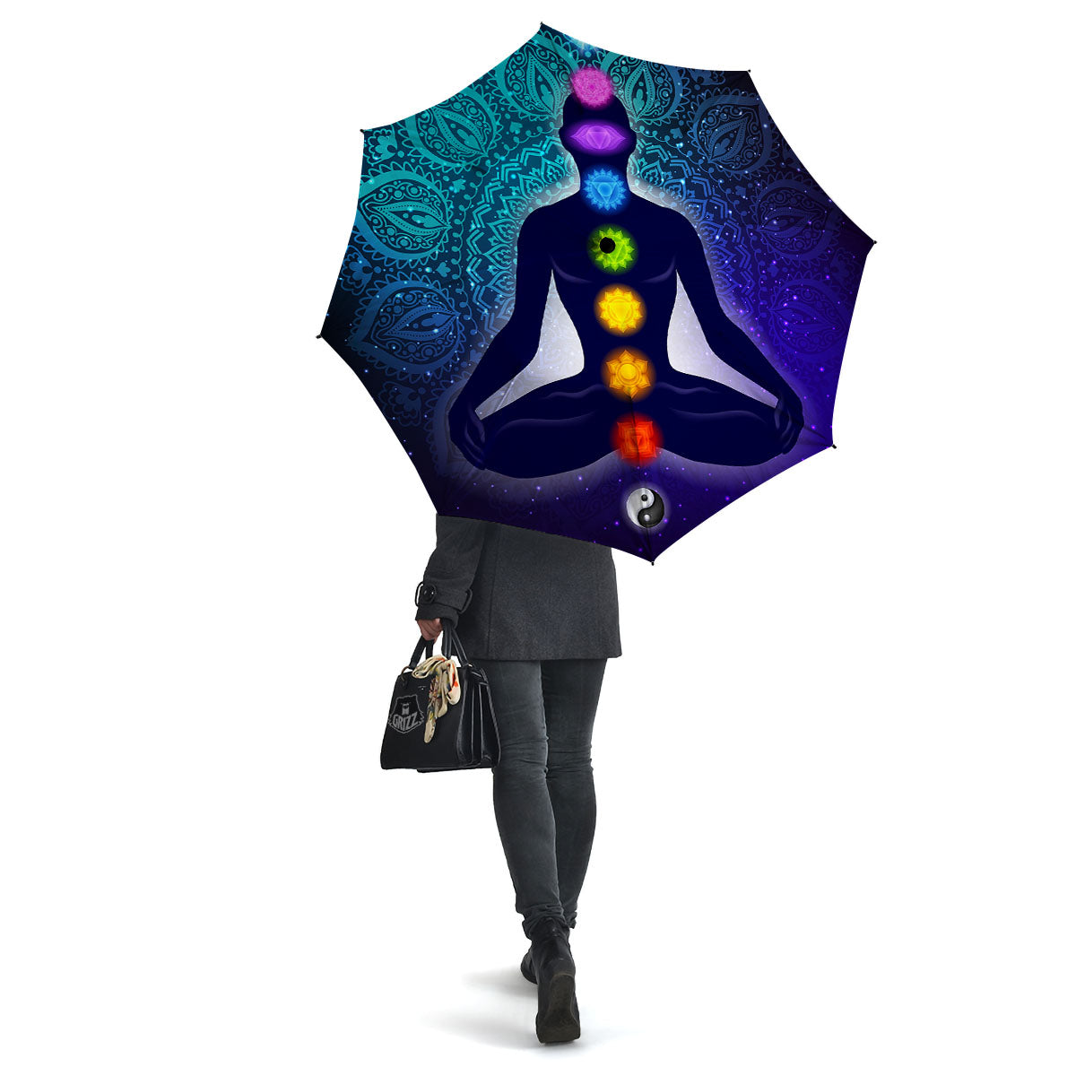 Aura Nine Chakras Print Umbrella-grizzshop