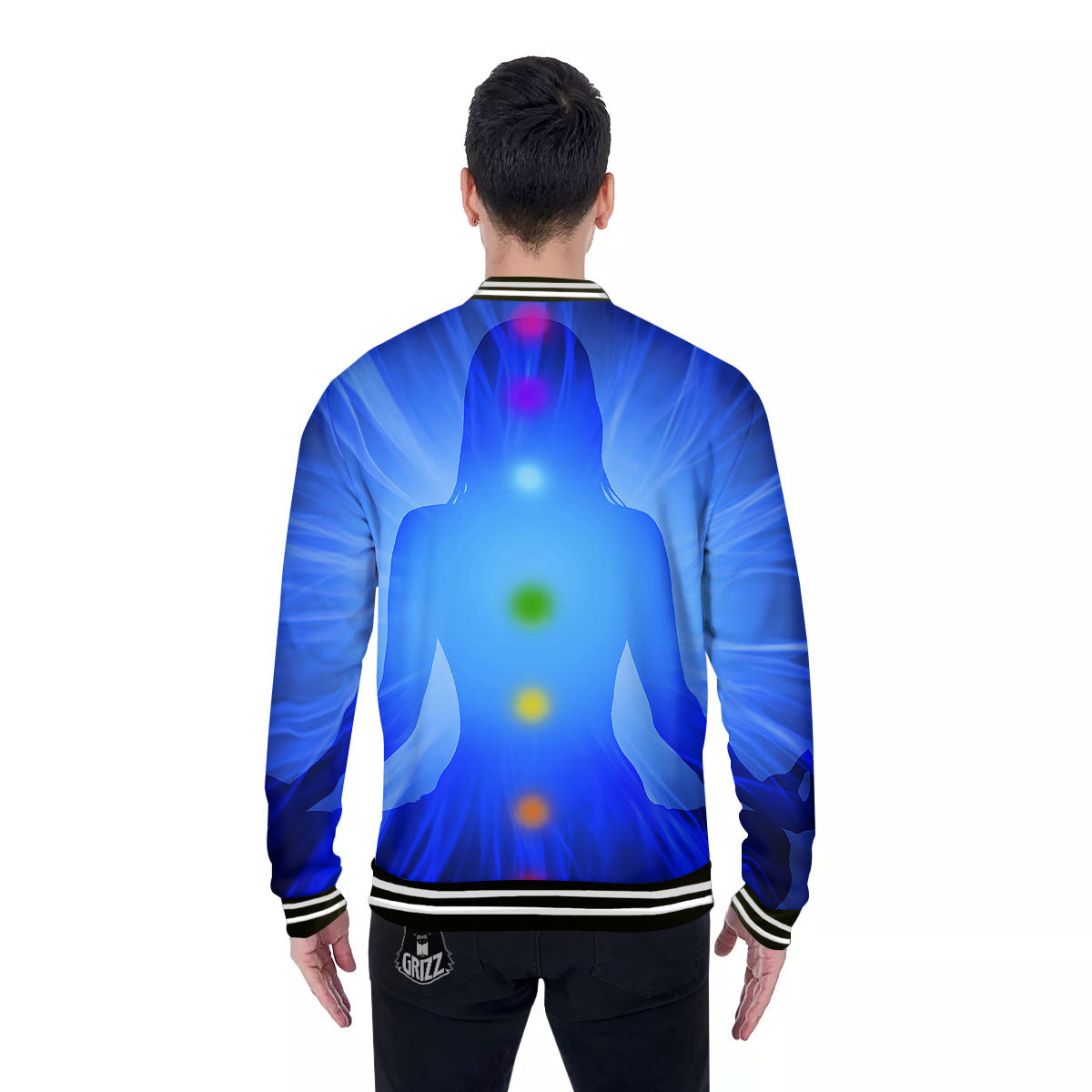 Aura Seven Chakras Print Baseball Jacket-grizzshop