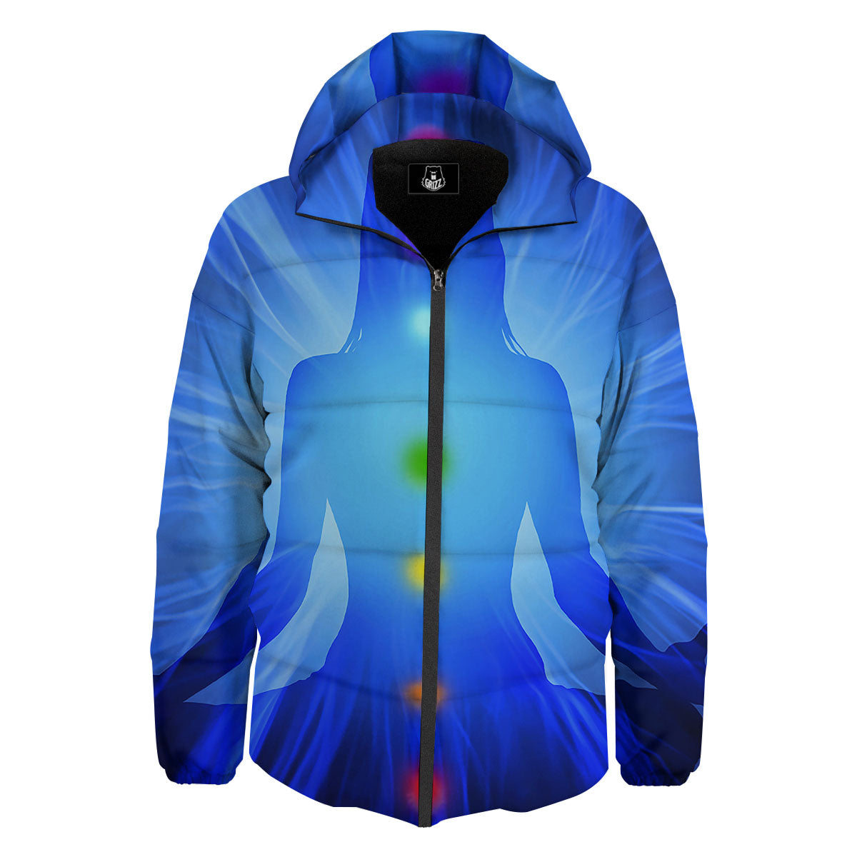 Aura Seven Chakras Print Down Jacket-grizzshop