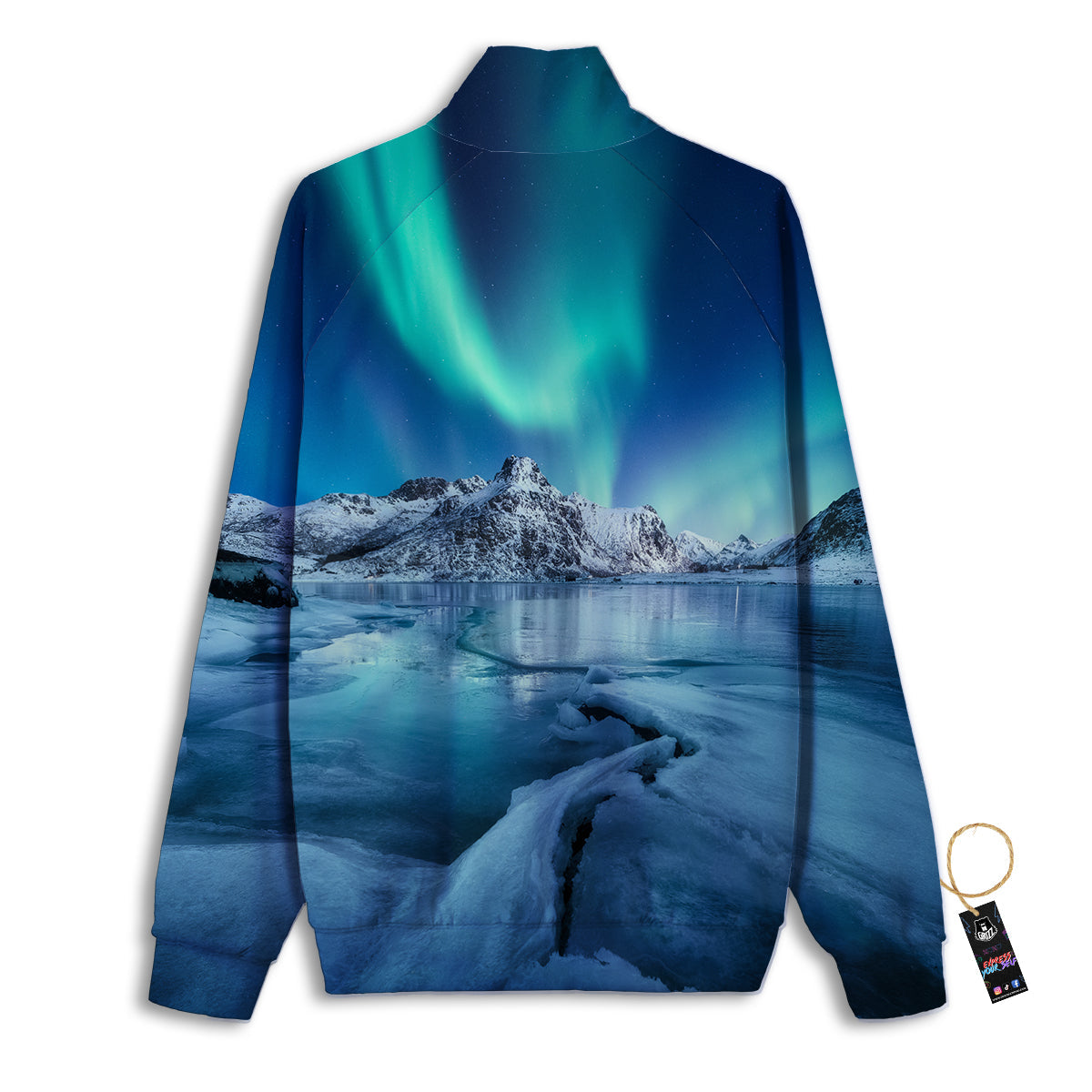 Aurora Borealis Blue Print Track Jacket-grizzshop