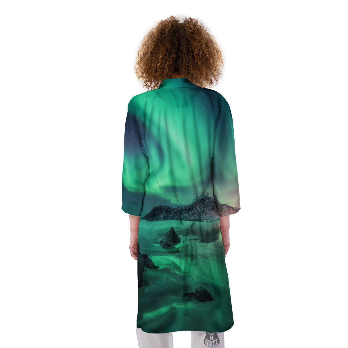 Aurora Northern Lights Print Kimono-grizzshop