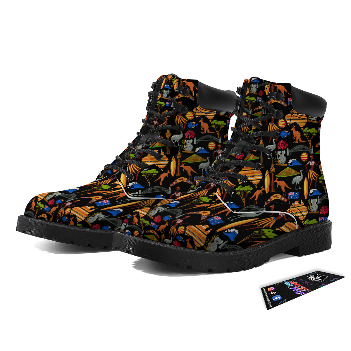 Australia Symbols Print Pattern Boots-grizzshop