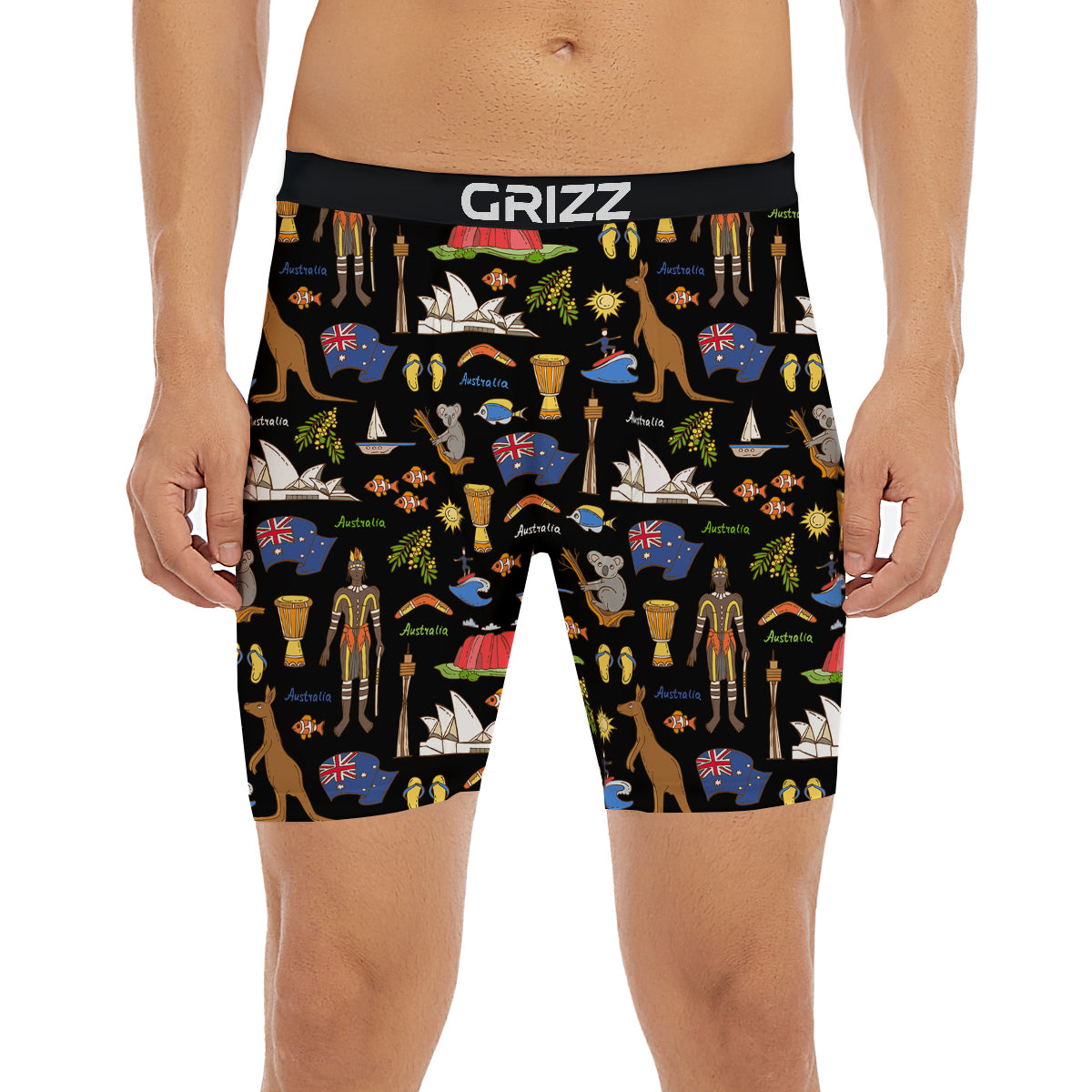 Australia Theme Print Pattern Boxer Briefs-grizzshop