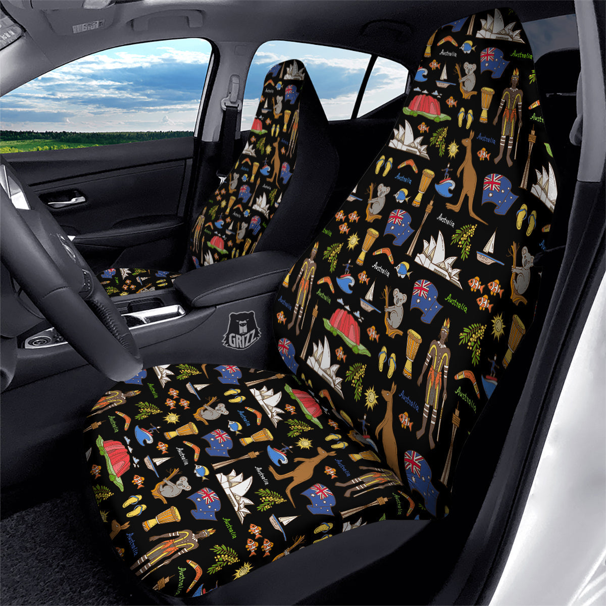 Australia Theme Print Pattern Car Seat Covers-grizzshop