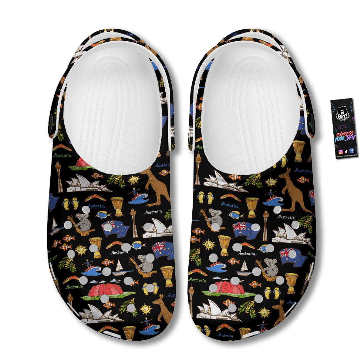 Australia Theme Print Pattern Clog-grizzshop